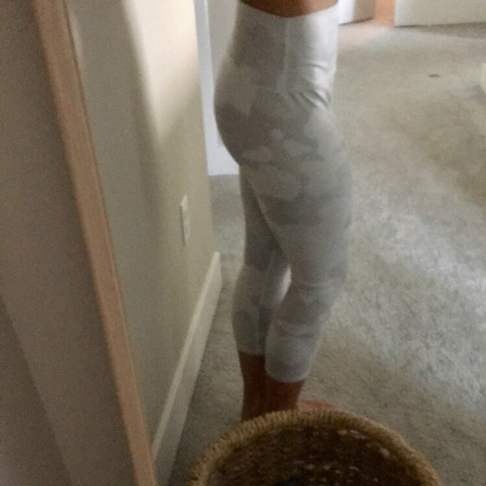 Also yoga white gray camo crops